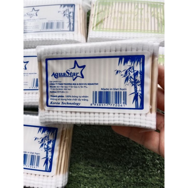 Tăm Bông ráy tai thân gỗ AquaStar ( gói/200 cây)
