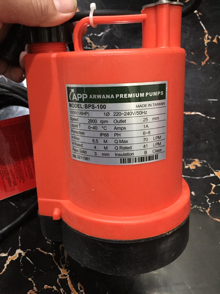 Máy bơm chìm APP BPS 100 ( Không phao )/ BPS 100A ( Có Phao ) 220V (Bơm nước thải , nước hồ )