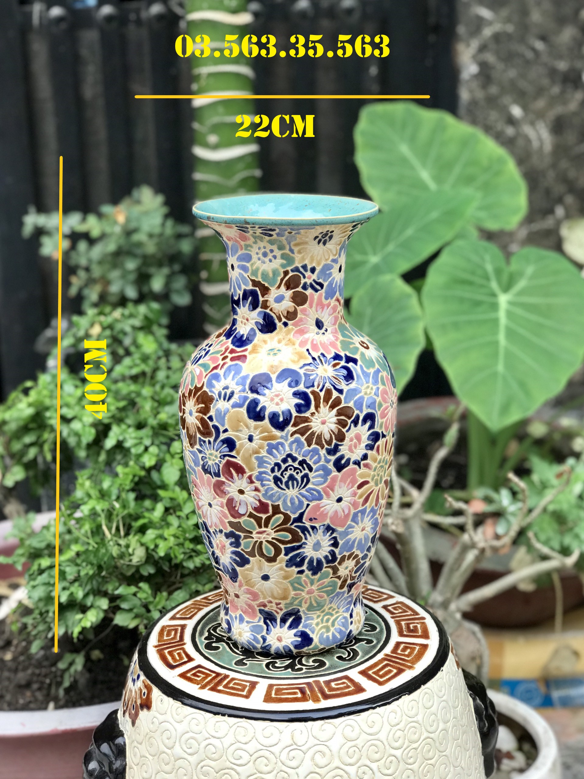 Bình bách hoa gốm sứ nam bộ 40cm