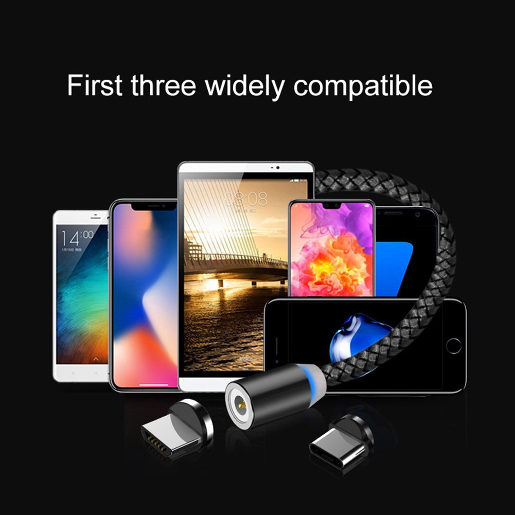 Cáp Sạc Nam Châm Tròn Xoay 360 Độ chân sạc Micro, Iphone, Type-C