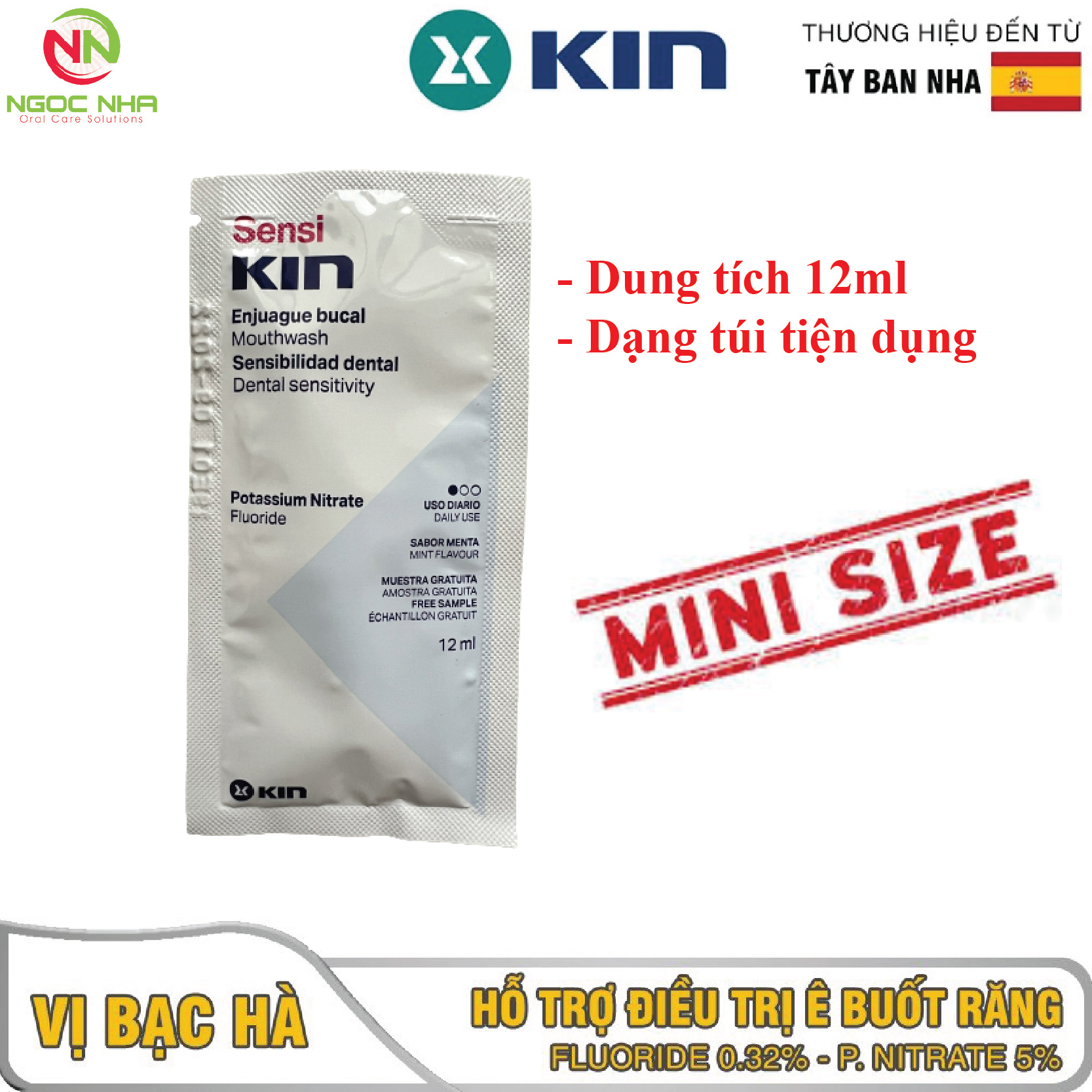 [MINI SIZE] Nước súc miệng ngăn ngừa ê buốt Sensi Kin 12ml