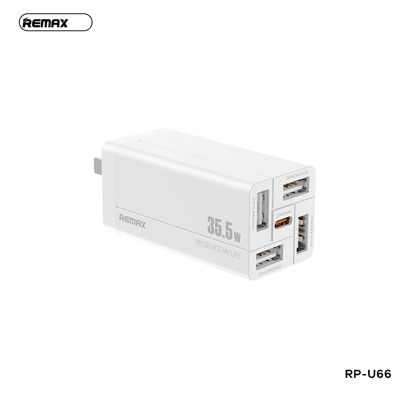 Cốc sạc 4 Cổng USB + Type C Remax RP-U66 35.5W