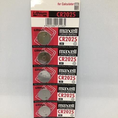 Vỉ 5 viên pin 3V Lithium CR2025 Maxell