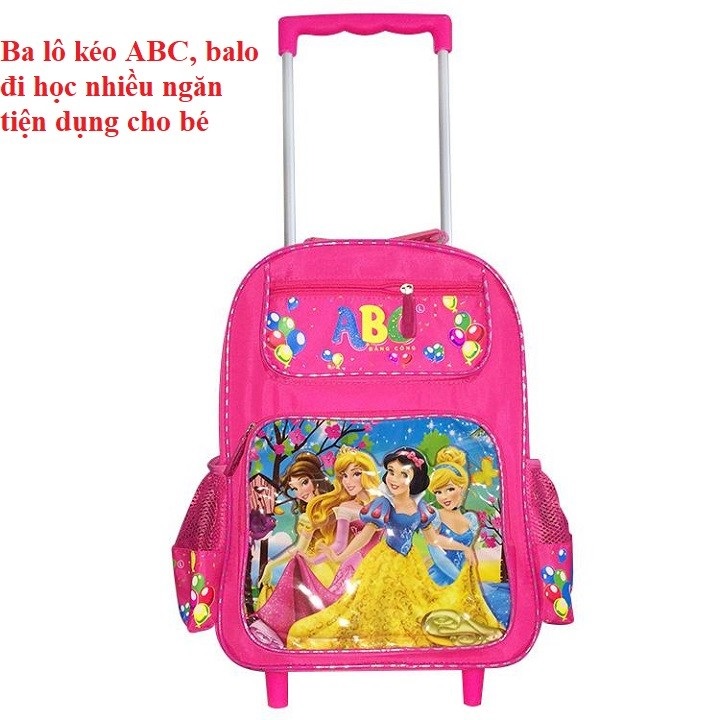 [HCM]Ba lô kéo ABC balo đi học nhiều ngăn tiện dụng cho bé