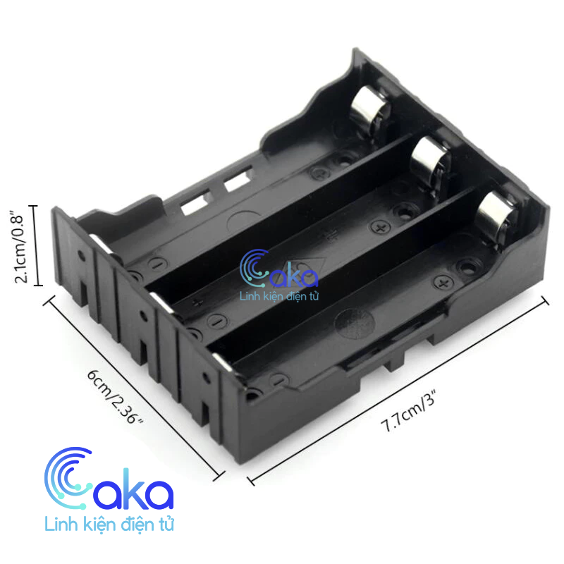 Đế pin 18650 3 cell có chân hàn PCB. Hộp gắn pin 18650 hàn mạch