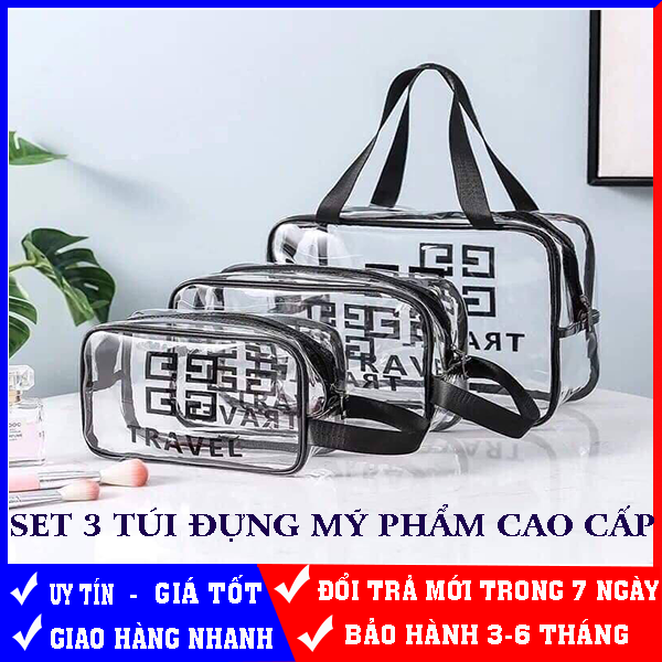 COMBO 3 TÚI ĐỰNG MỸ PHẨM CAO CẤP TRONG SUỐT