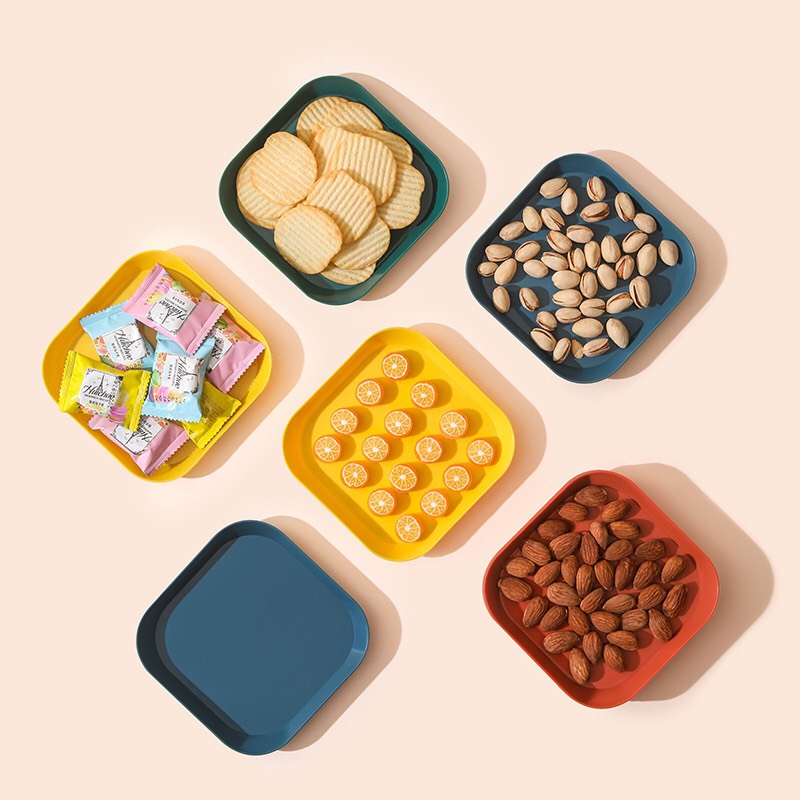 Khay/Đĩa nhựa đựng thực phầm  chất liệu lúa mạch đi picnic (1 chiếc)