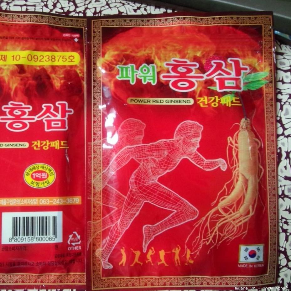 Cao dán hồng sâm đỏ Hàn Quốc túi 20 miếng combo 2 túi