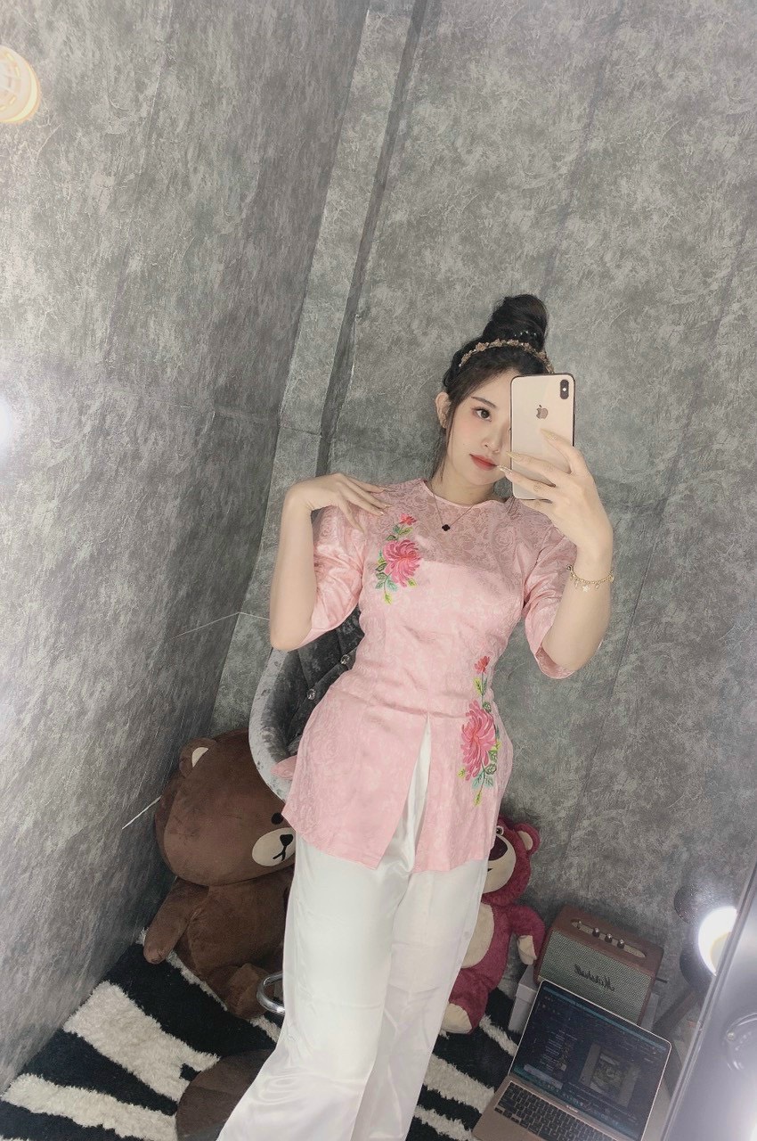ÁO BÀ BA CÁCH TÂN LỤA GẤM DÂY KÉO
