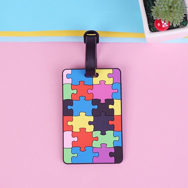 Thẻ Đeo Bảng Tên Name Tag Silicon Chống Thất Lạc Cho Balo/ Vali Nổi Bật Nhiều Hình Cute