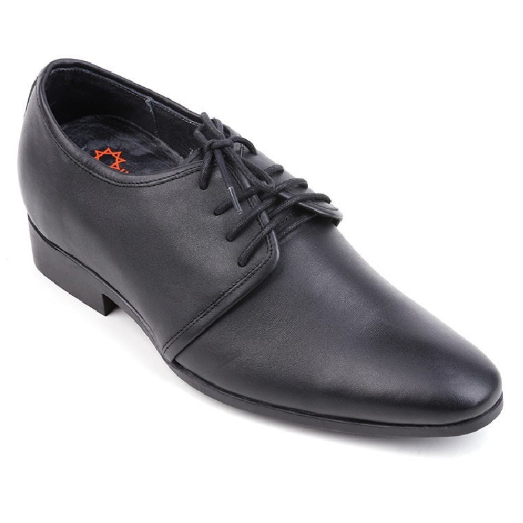 Giày tăng chiều cao da bò màu đen HK7722