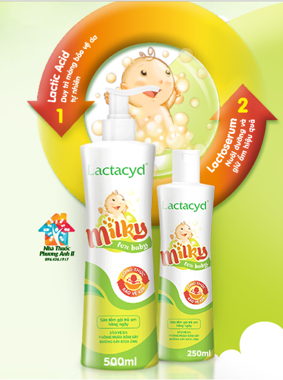 [HCM]Sữa tắm gội trẻ em Lactacyd Milky