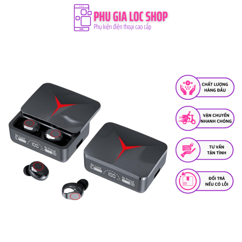 Bluetooth headset wireless M90 multi chức function, built-in microphone voice control, multi-point connection