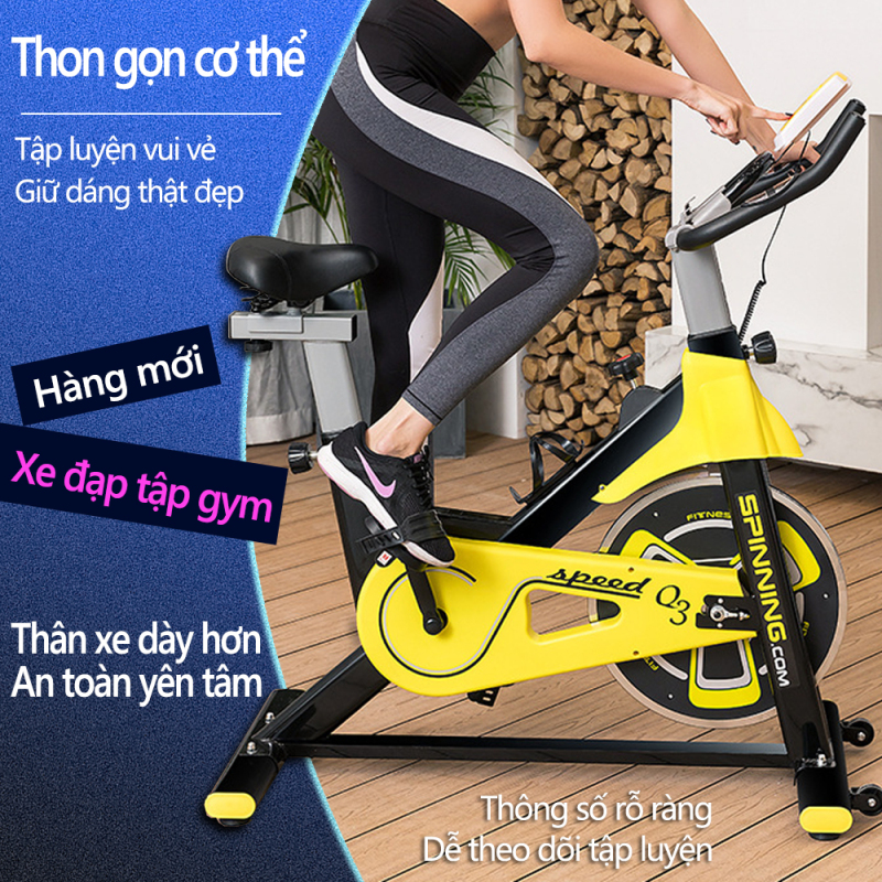 Xe đạp tập gym tại nhà màu vàng phối đen khỏe khoắn dụng cụ thập gym máy tập gym tại nhà Our shopping home
