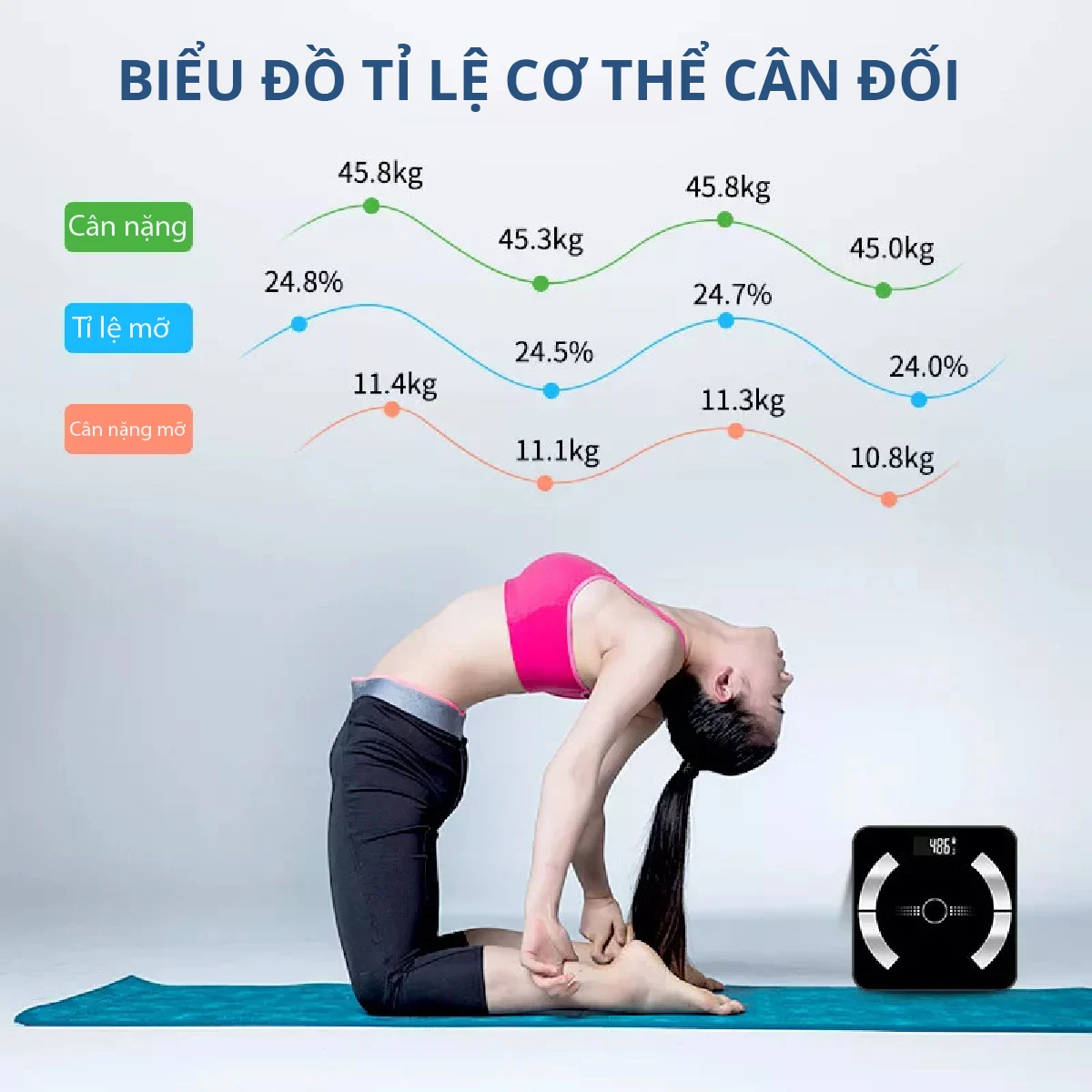 Cân Điên Tử Phân Tích Chỉ Số Cơ Thể Kachi