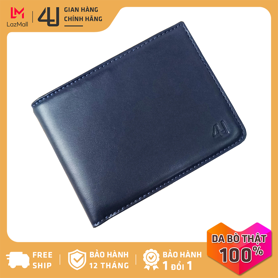 >> BÁO GIÁ BÓP VÍ NAM DA BÒ THẬT CAO CẤP DÁNG PHIÊN BẢN 2020 | Shopee Lazada Sendo Tiki mới nhất 236 Bóp ví nam da bò thật 4U cao cấp, dáng ngang form nhỏ có nhiều ngăn đựng tiền và thẻ tiện dụng FA198 (đen-nâu-xanh dương)