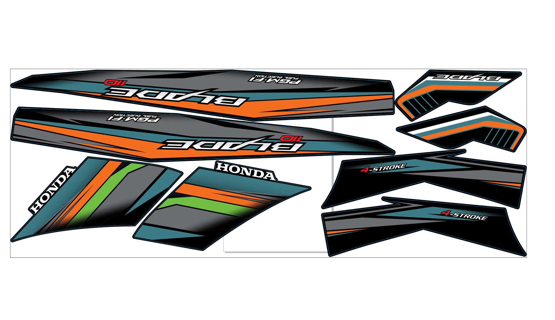 Tem RỜI WAVE BLADE 110 DÁN XE ĐEN