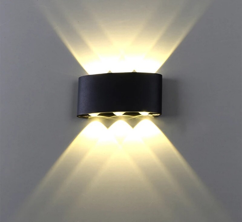 Đèn led trang trí hắt tường 2 đầu, 6 mắt led