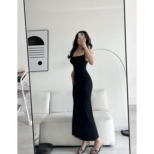 Đầm body maxi cổ đổ thiết kế