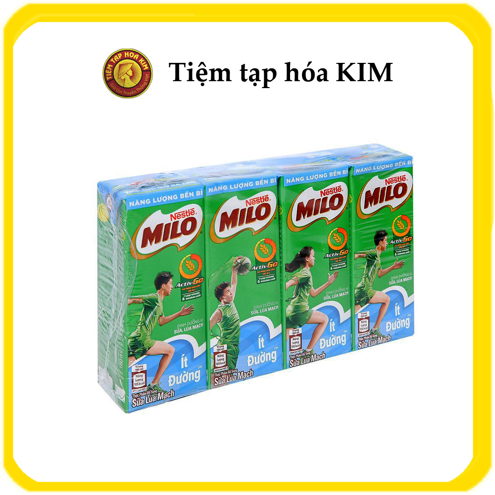 Sữa lúa mạch Nestlé MILO lốc 4hộp x 180ml