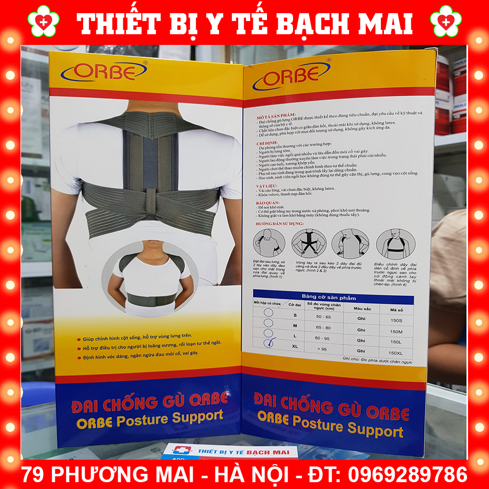 Đai Chống Gù Lưng Cao Cấp ORBE Ngườ Lớn, Trẻ Em