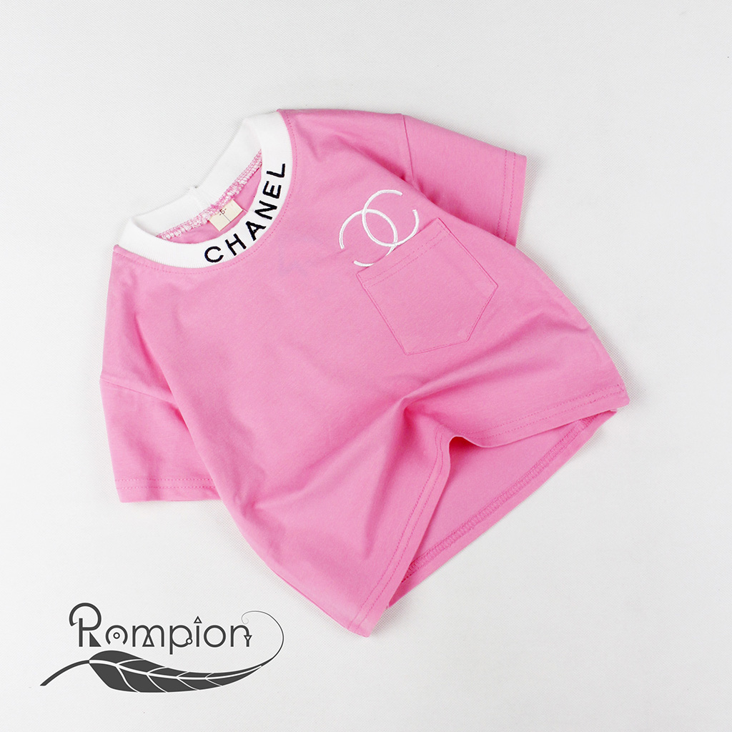 Áo thun croptop thêu chữ HANE cho bé gái 5-10 tuổi từ 20 đến 30 kg 02593-02594