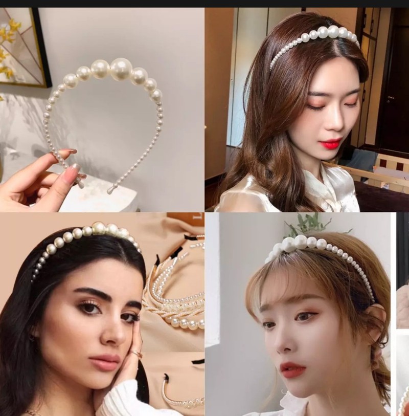 Băng đô cài tóc ngọc trai