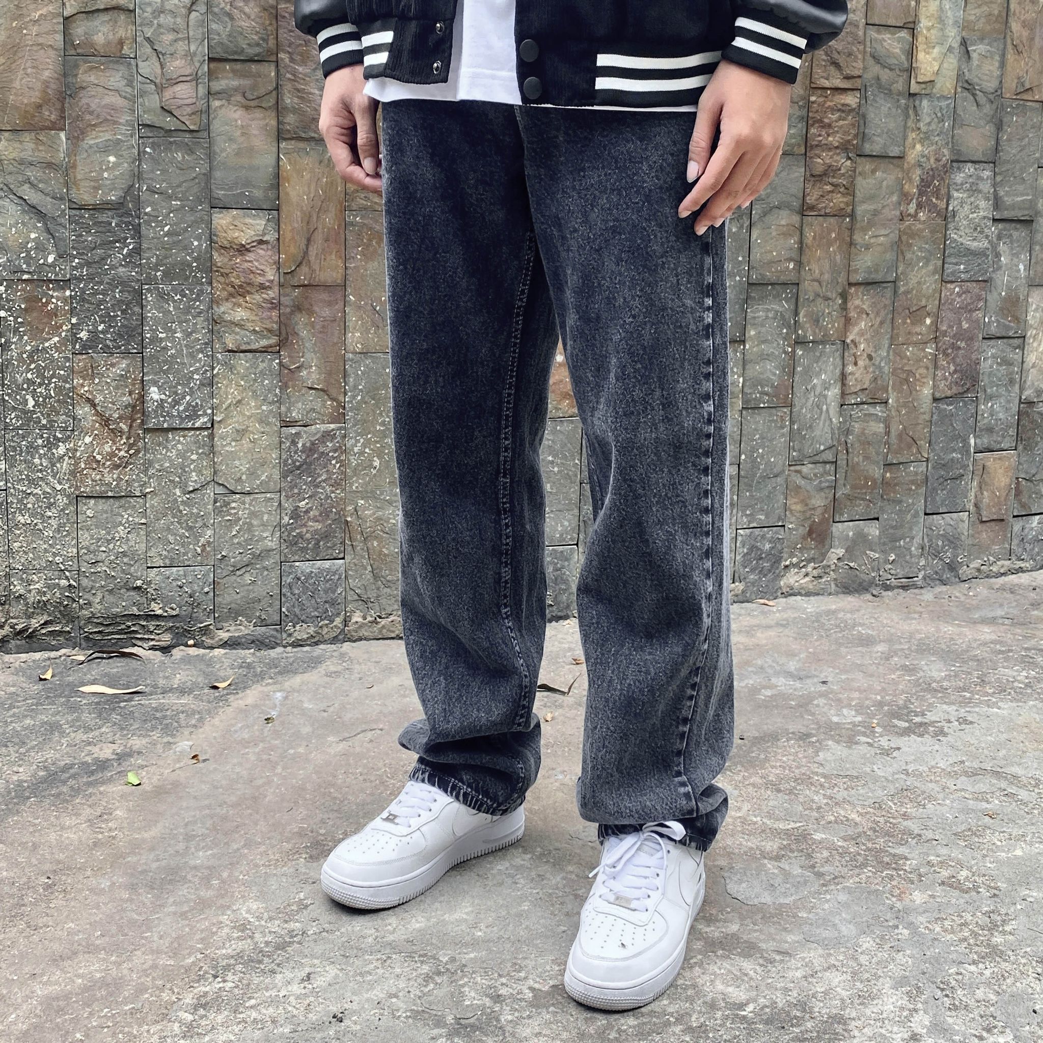 Quần FF DARK WASH BAGGY JEANS