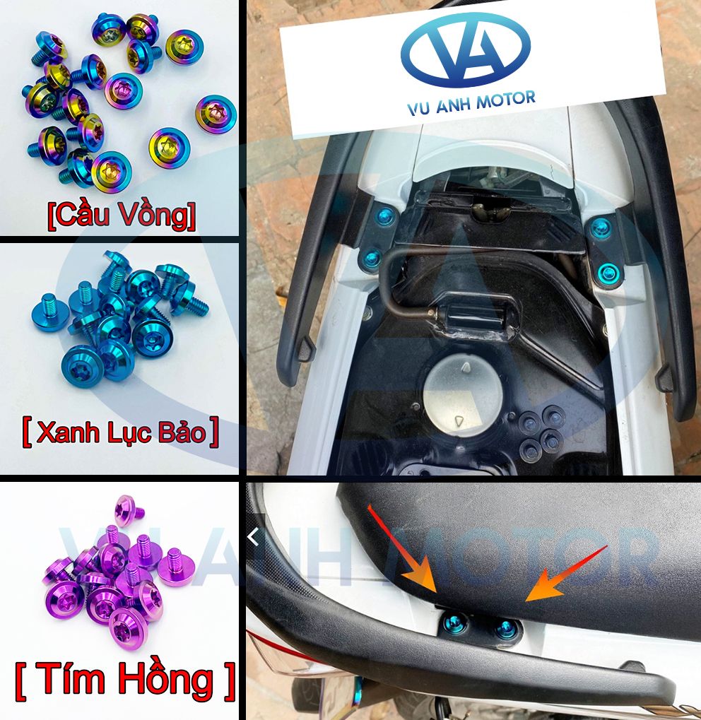 Ốc titan gr5 gắn tay dắt, cảng sau wave a 110, rsx, blade, sirius, winner