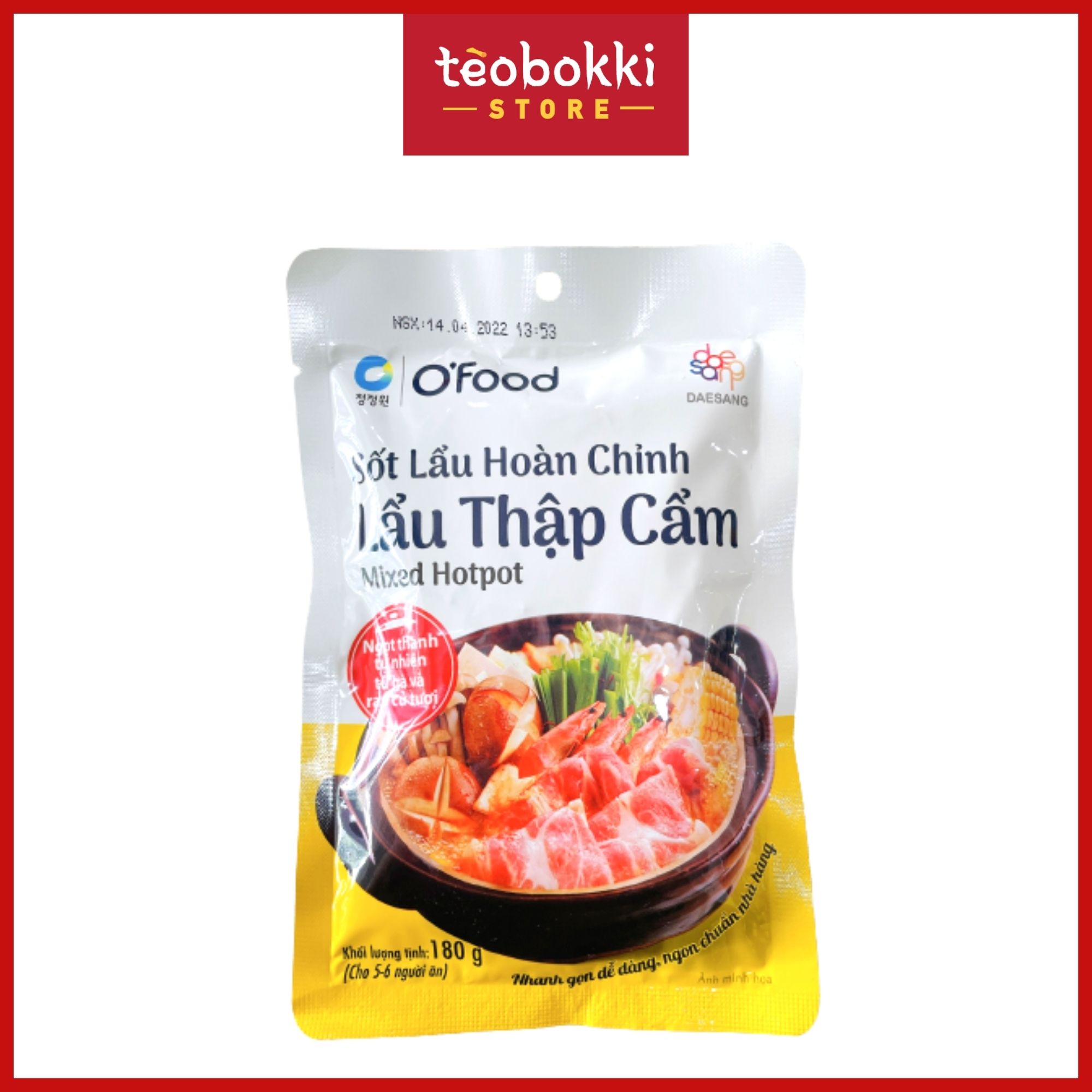 Sốt lẩu hoàn chỉnh o'food gói 180g, có 4 vị