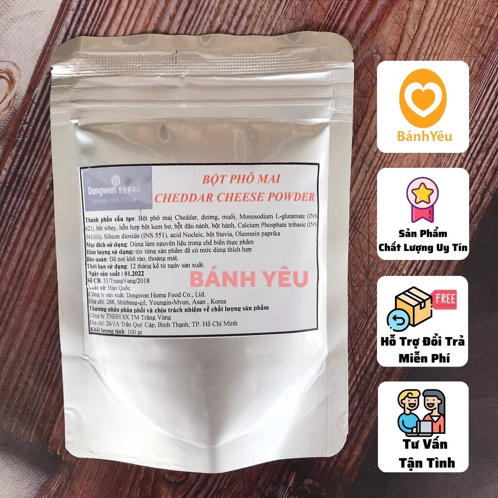 Bột Phô mai lắc Cheddar Hàn Quốc Chia-100g