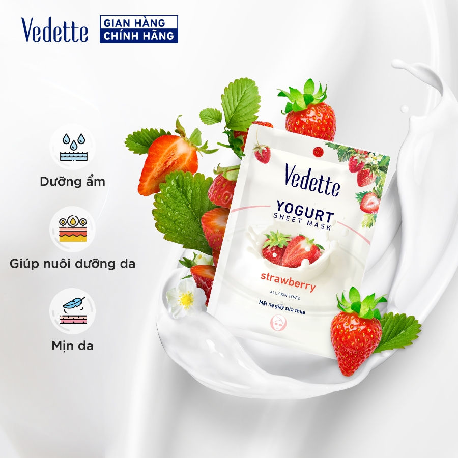 Mặt Nạ Giấy Sữa Chua Dâu Vedette 22ml | Guardian
