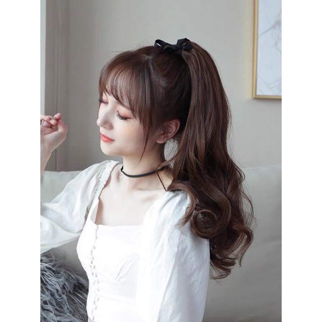 Tóc giả cột 😍FREESHIP😀 tóc cột xoăn dợn 45cm - d19(45cm)