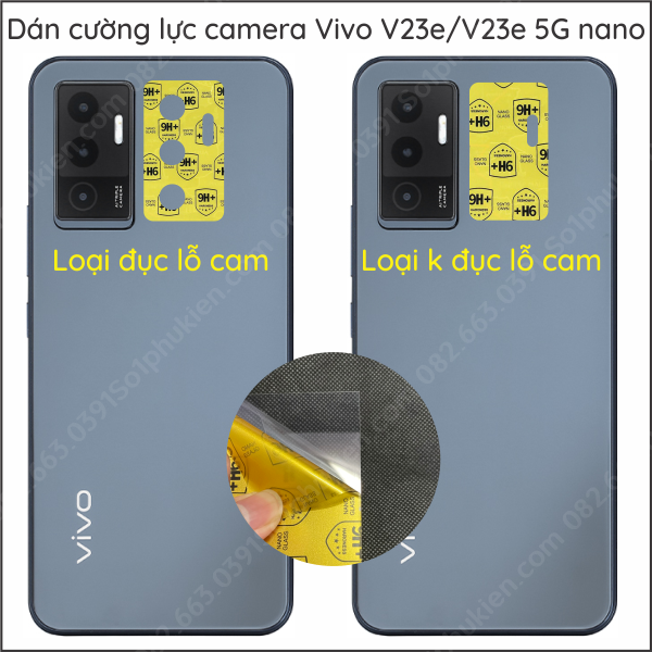 Dán cường lực camera Vivo v23e / v23e 5g nano bảo vệ camera , chống bể