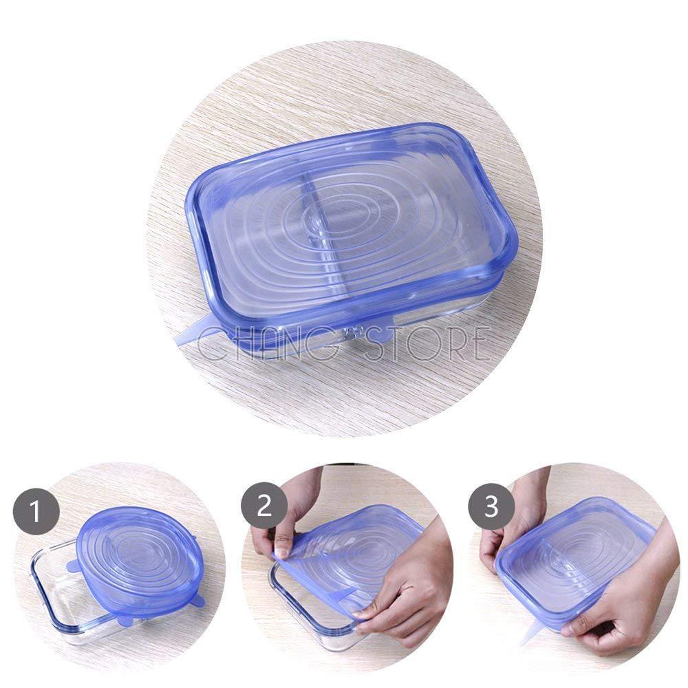 Bộ 6 Nắp Đậy Silicon Thay Thế Màng Bọc Thực Phẩm