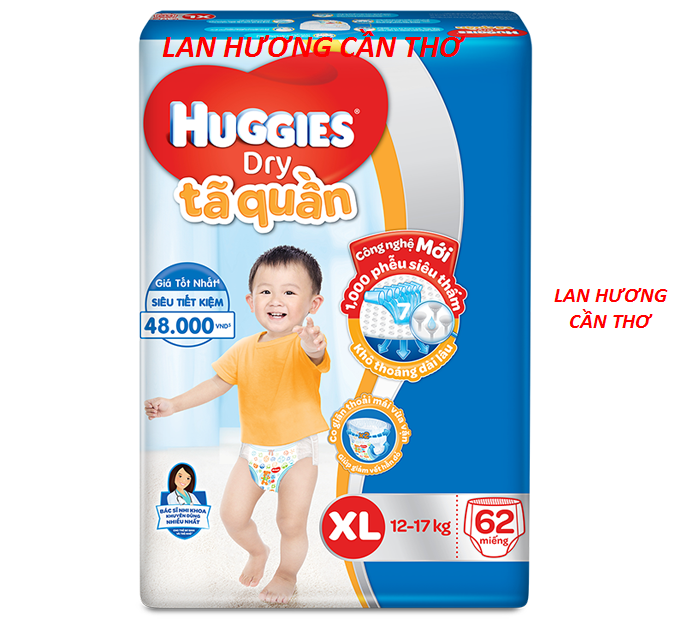TÃ QUẦN HUGGIES M74/L68/XL62/XXL56