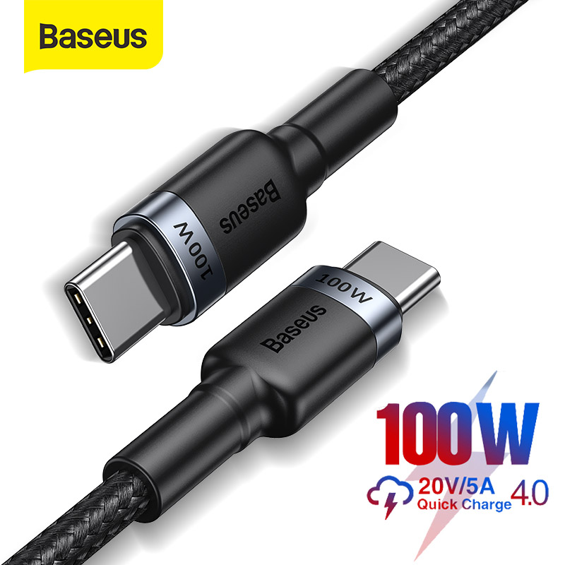 Baseus PD 100W Fast Charging USB C to Type C Cable for MacBook Pro iPad Quick Charge 4.0 Charge Cable for Xiaomi 9 8 Samsung Huawei