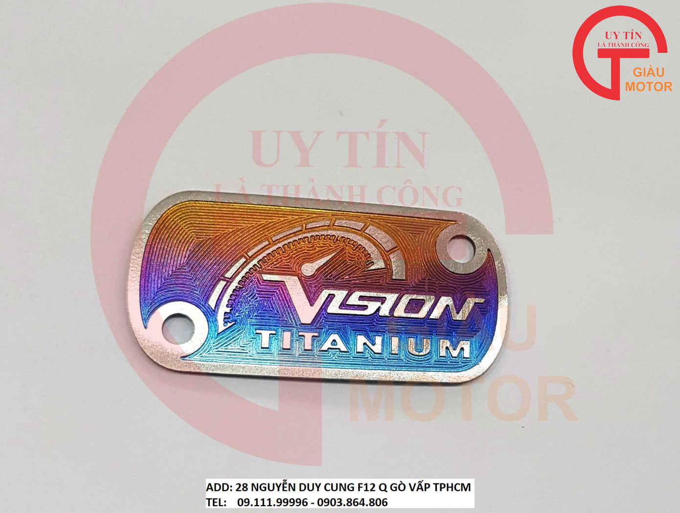 MIẾNG TEN TITAN DÁN NẮP BÌNH DẦU XE HONDA VISION