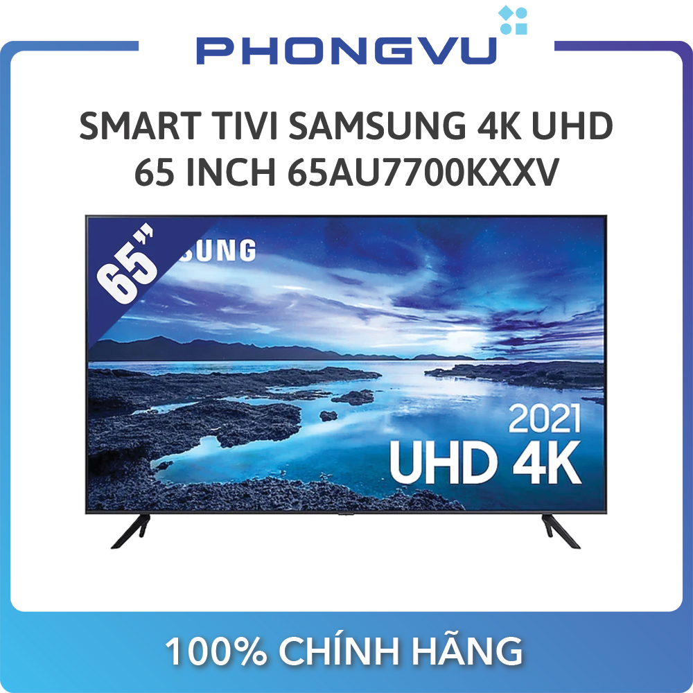 Smart tivi samsung 4k uhd 65 inch 65au7700kxxv - bảo hành 24 tháng - miễn phí giao hàng hn & hcm