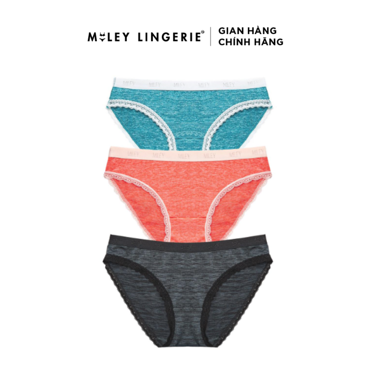 Combo 3 Quần Lót Thun Lạnh Phối Lụa Co Giãn 4 Chiều MILEY LINGERIE