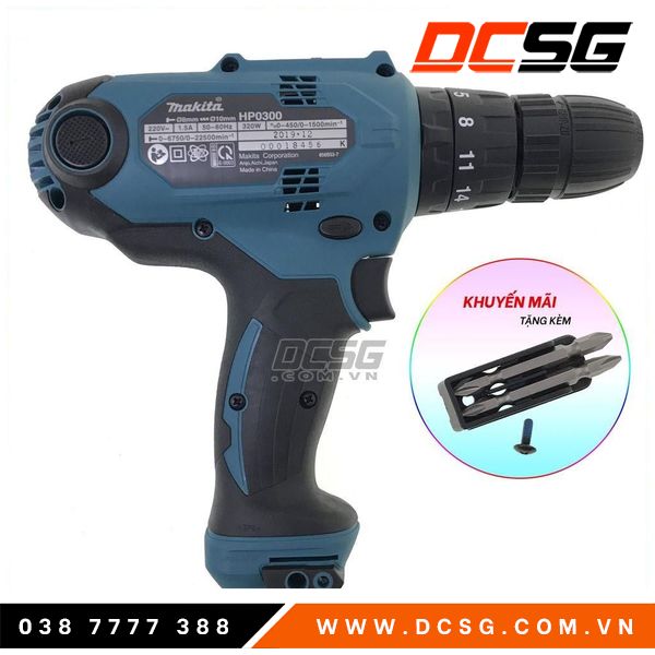 Máy khoan búa và vặn vít dùng điện Makita HP0300