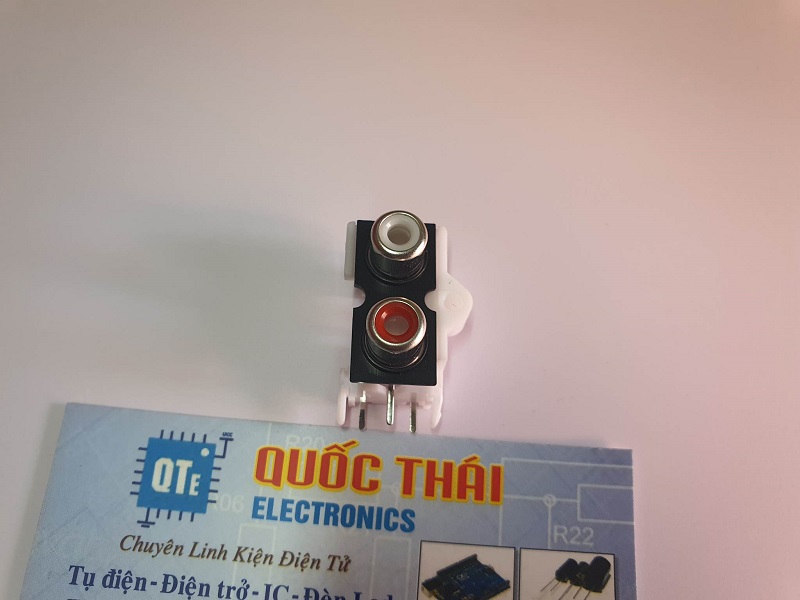 Combo 2 jack AV 2 lỗ (thân trắng)