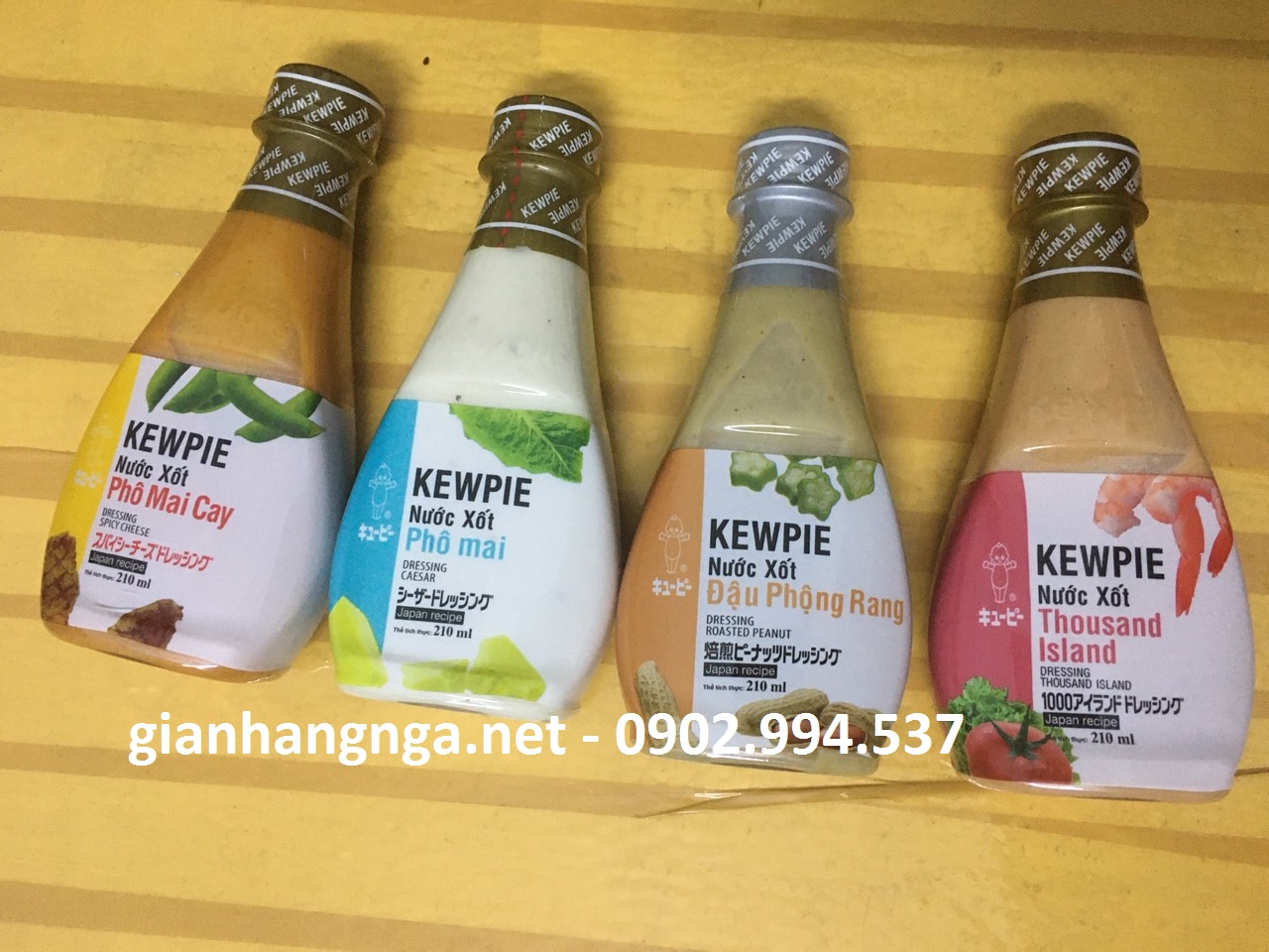 CÁC LOẠI SỐT CHẤM PHÔ MAI SỢI HIỆU kewpie CHAI 210ML
