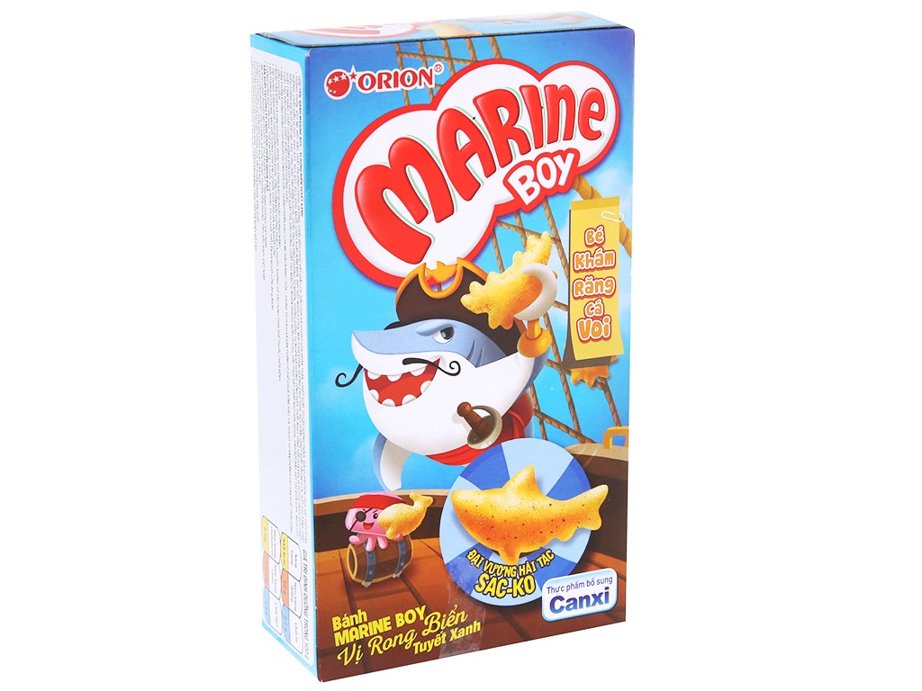 Bánh Cá Marine Boy Orion Vị Rong Biển Tuyết Xanh (Hộp 35g)