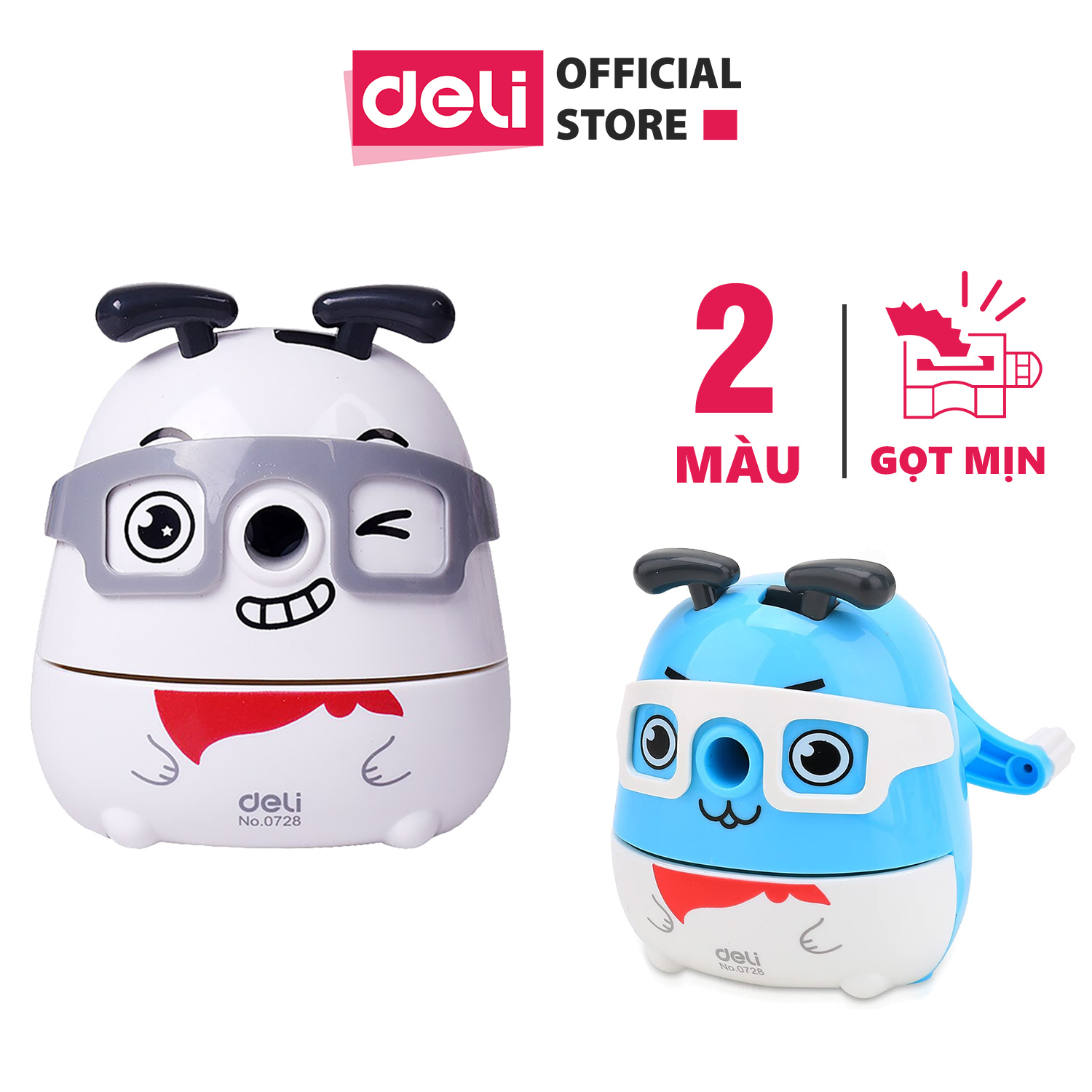 Gọt chì quay tay Deli - Xanh/Trắng - 1 chiếc - 728