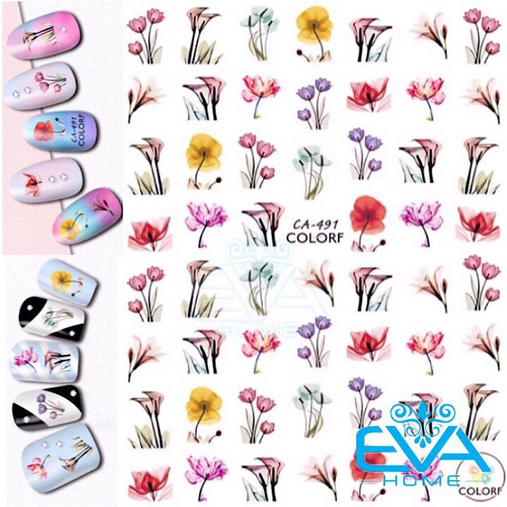 [HCM]Miếng Dán Móng Tay 3D Nail Sticker Tráng Trí Hoạ Tiết Bông Hoa CA491