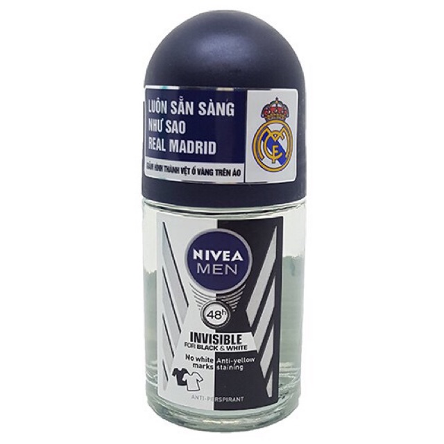 [HCM]??Lăn khử mùi Nivea Men Invisible for Black&White - 50ml