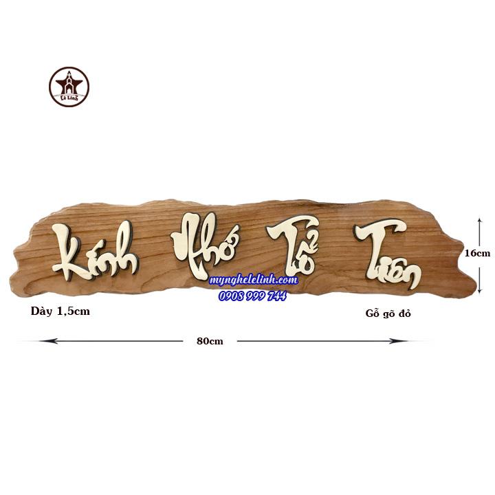 Tấm chữ Kính Nhớ Tổ Tiên - gỗ gõ đỏ