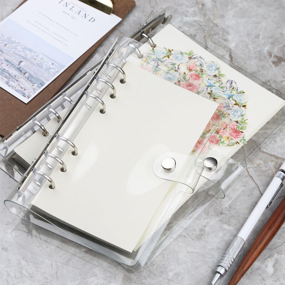 Bìa Sách A4/A5/A6/A7 Của Trường Trong Suốt Clip Tập Tin Sổ Tay ĐÓNG GÁY Sổ Kế Hoạch Vòng Lá Rời