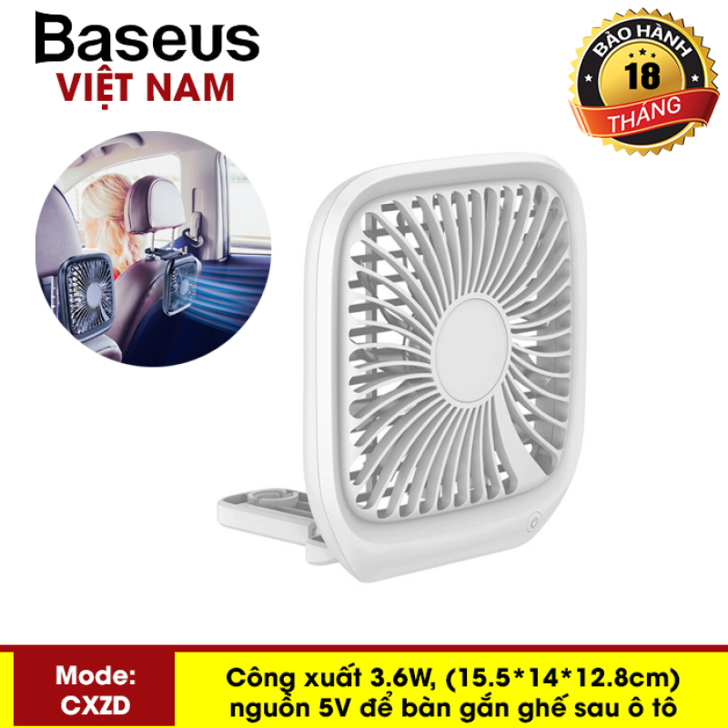 Quạt mini để bàn hoặc gắn ghế sau ô tô Baseus với 3 Tốc Độ làm mát sử dụng nguồn USB dùng cho nhân viên Văn Phòng hoặc trên xe hơi - Phân phối bởi Baseus Vietnam